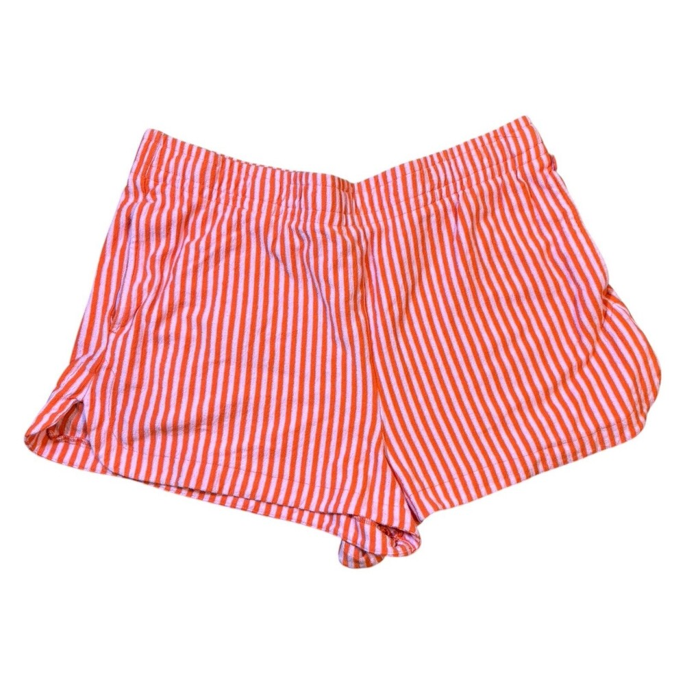 Free Assembly Women’s 2XL Terry Dolphin Shorts Pink Orange Stripe NWOT